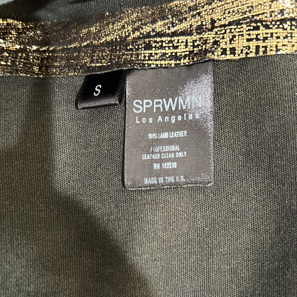 SPRWMN Lamb Leather Bronze Metallic Jumpsuit - Picture 12 of 12